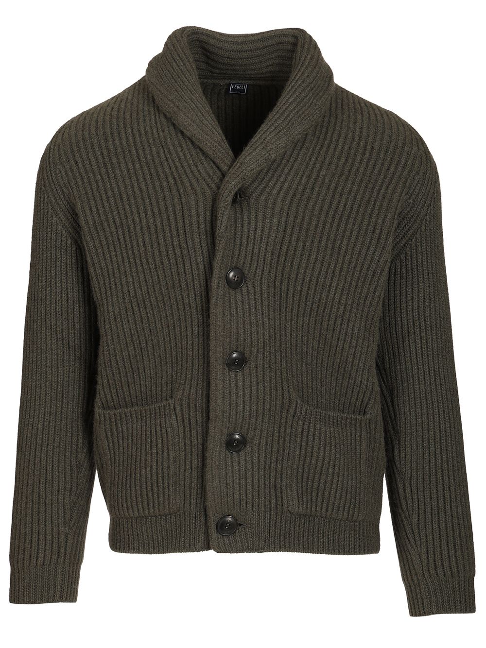 Fedeli Cashmere Shawl Cardigan Knitwear - Green | de9b150b7467e3a0ac92307fcaf27043f5f54873