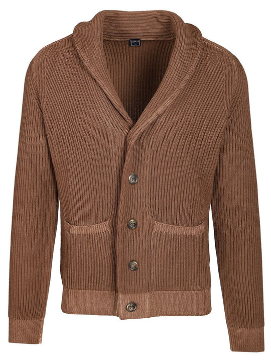 Shawl Cardigan Knitwear Brown