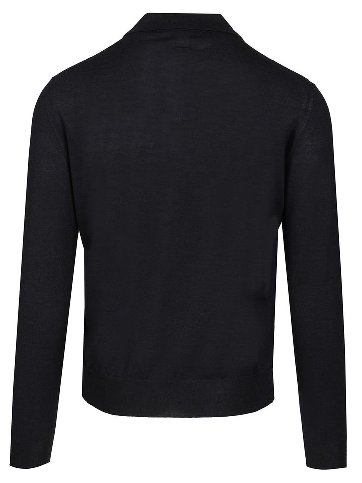 Fedeli Long-Sleeved Polo Shirt Knitwear - Blue | fd9c82dd5611b4aea53126988132f16d03fb63fd