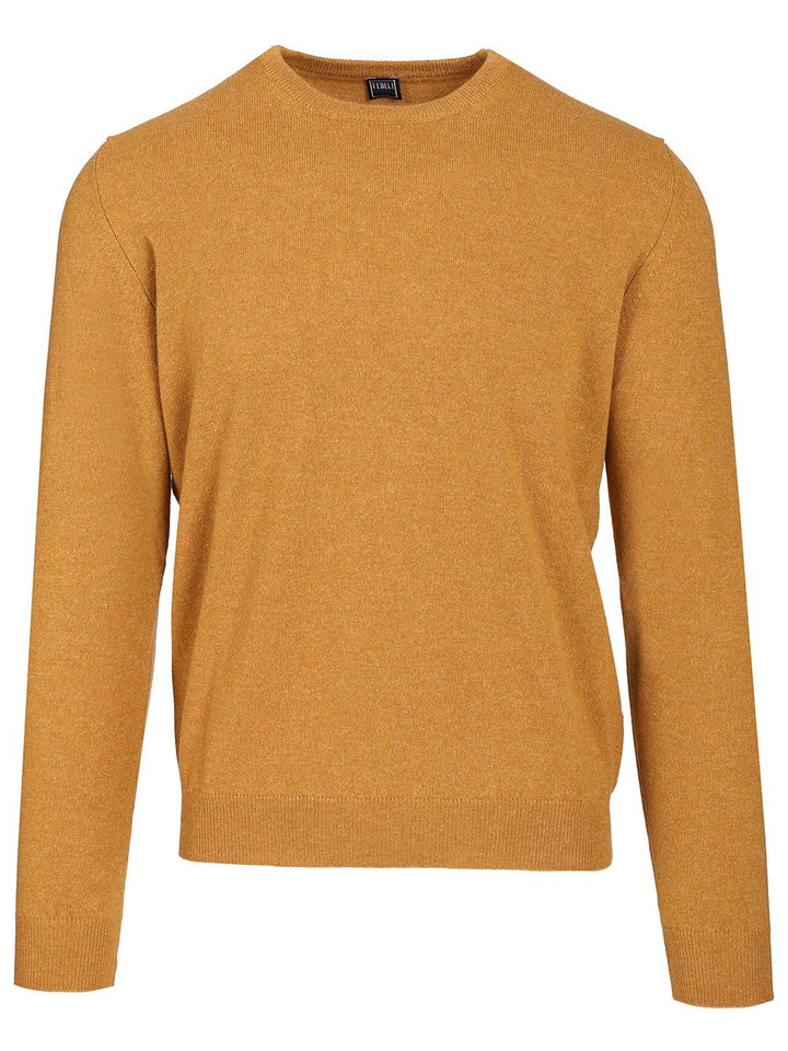 Fedeli Crew Neck Sweater Knitwear - Yellow | 7e865f5b934be69ef5ed0f49aefd8951533b3c31