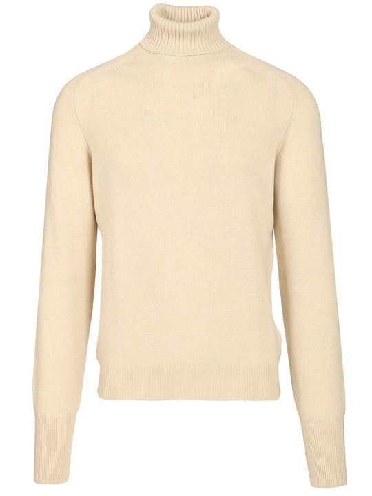 High Neck Sweater Knitwear Beige