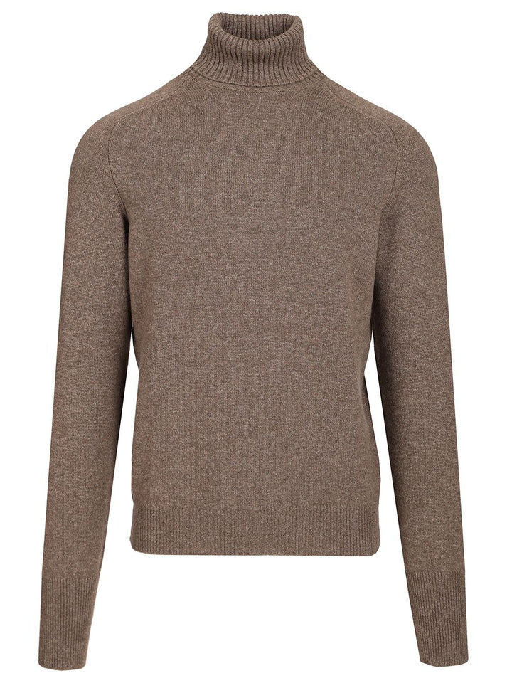 Fedeli High Neck Sweater Knitwear - Brown | 495c2a1f6fa80a2901e634b841d5056abf6857a3