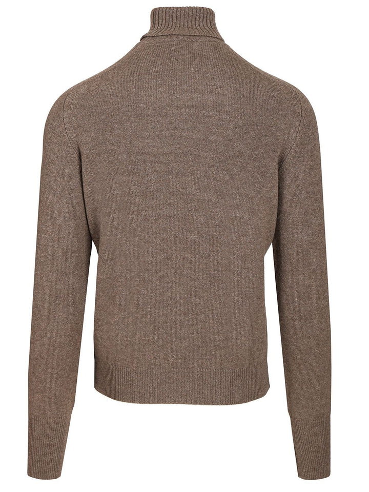 Fedeli High Neck Sweater Knitwear - Brown | 3959a5e6105b8dacdd97252eae53953383950315