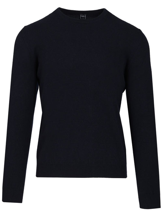 Crew Neck Sweater Knitwear Blue