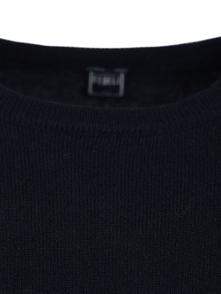 Fedeli Crew Neck Sweater Knitwear - Blue | 14cb32e6af6f620b71a38c9be6c2b50623349041