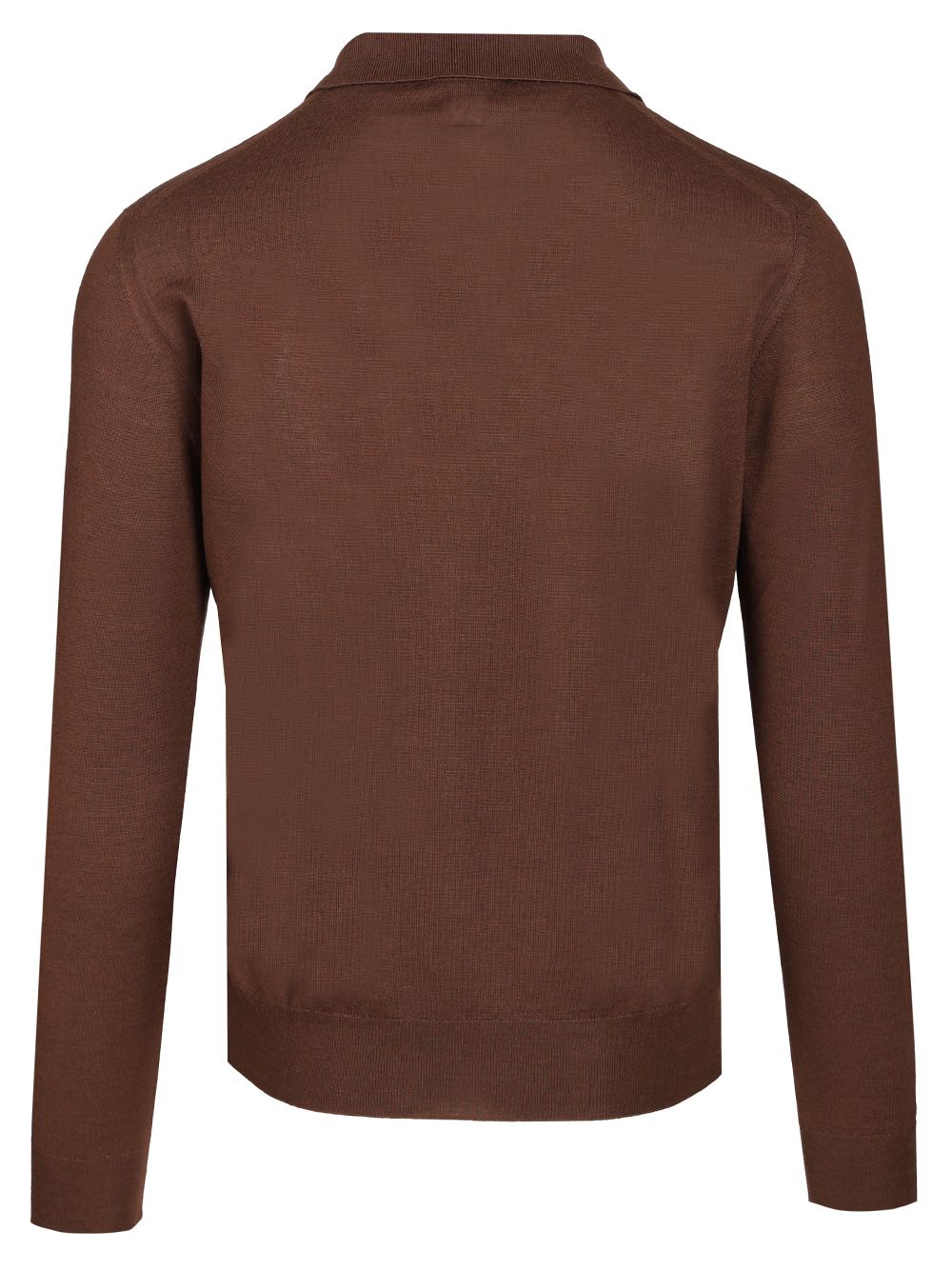 Fedeli Long-Sleeved Polo Shirt Knitwear - Brown | 3024f4543fce9a293f609882a67acf79df4df7d2