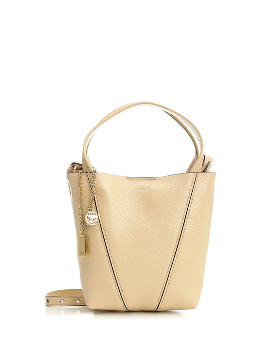 Chloé Spin Shoulder Bags Beige