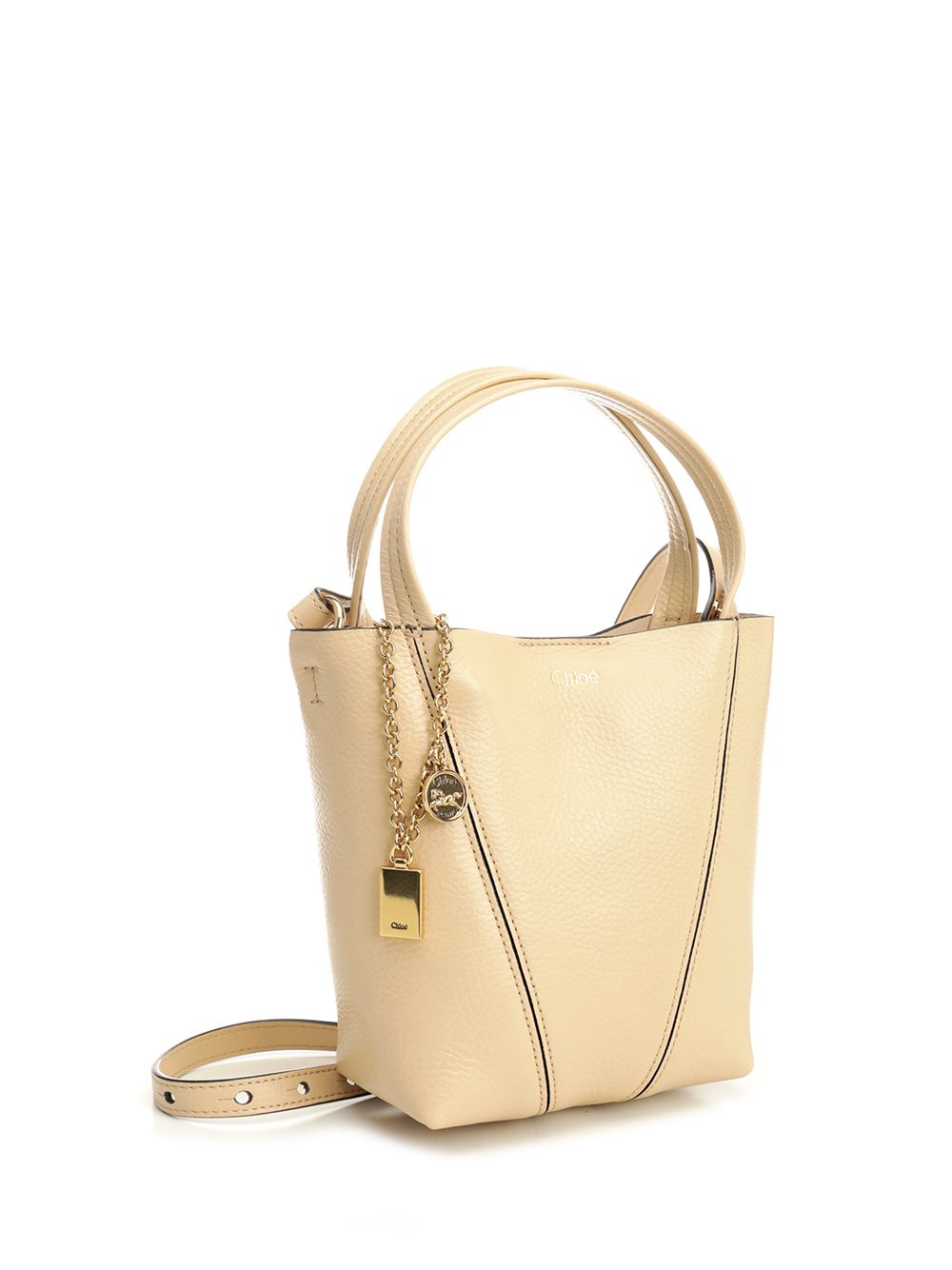 Chloe' Chloé Spin Shoulder Bags - Beige | 2892bdf7c943355e77588eae67110e9543ad93a5
