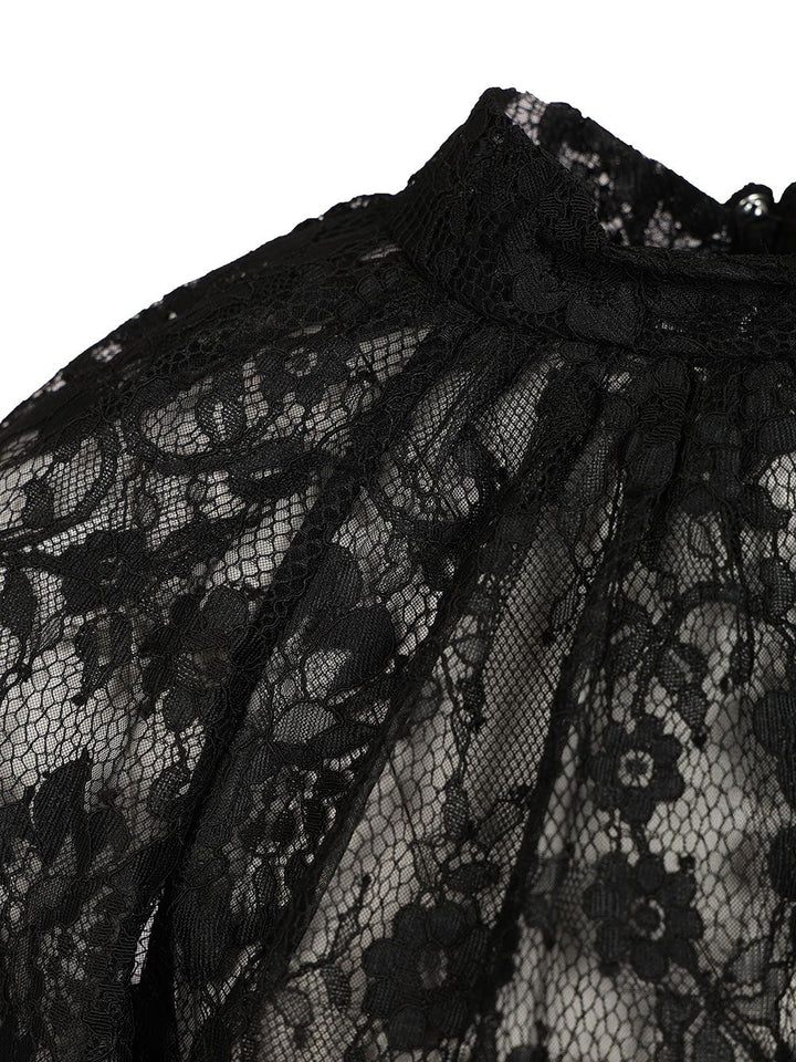 Self-Portrait Lace Blouse Tops - Black | bbc7ce64673e4b5e39718b6b08b73b2dbf640230