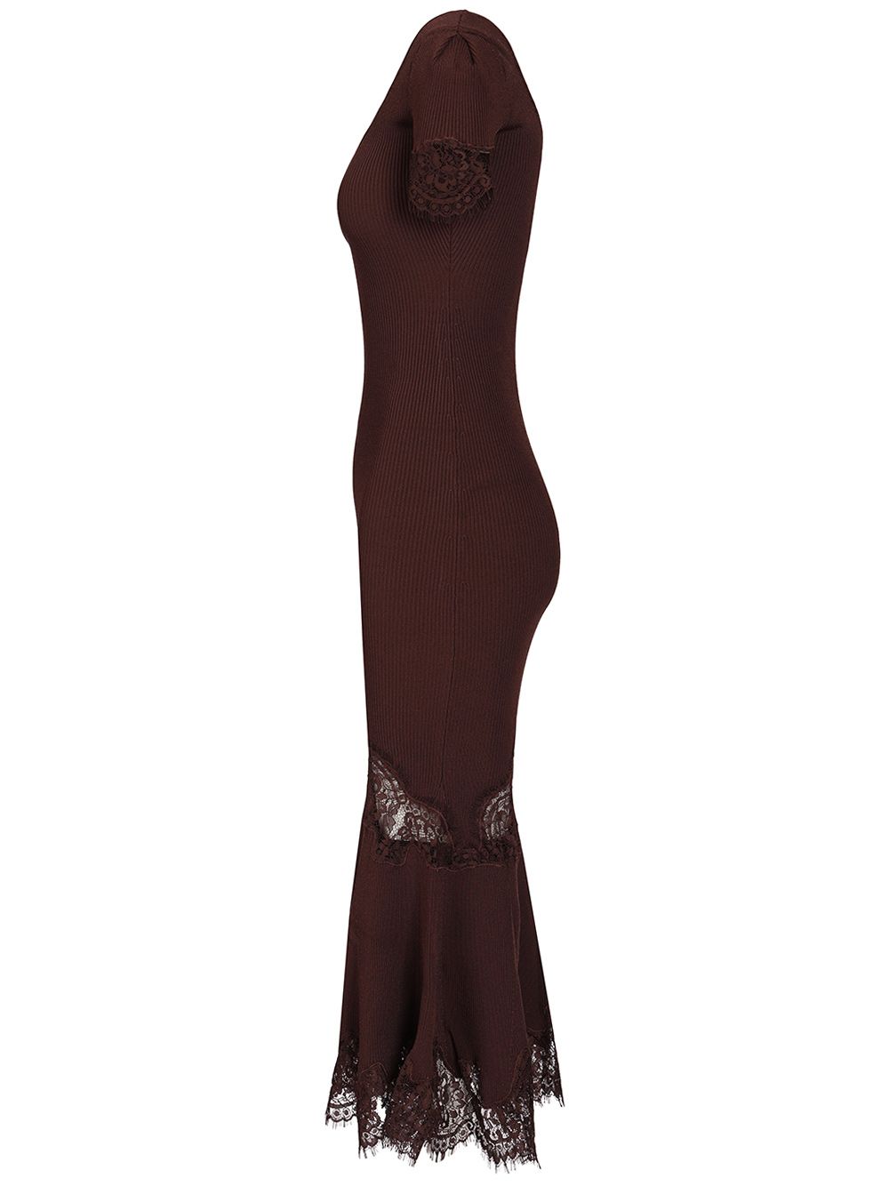 Self-Portrait Ribbed Midi Dress Dresses - Brown | 7c8cd746f3cd08aabd7f471da76940ef086aadf8