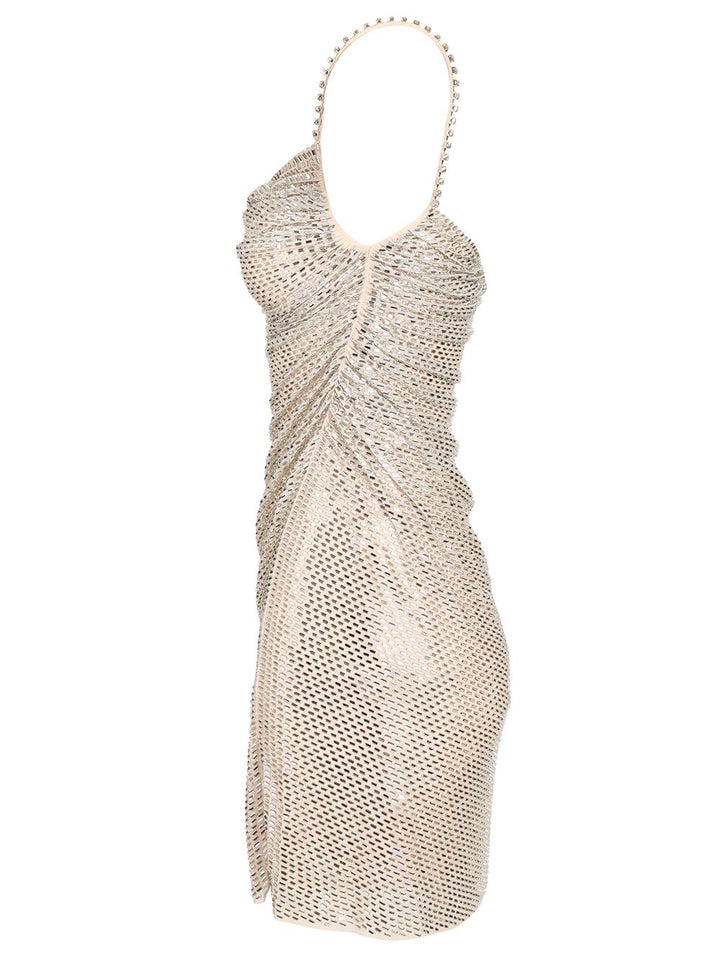 Self-Portrait Draped Mini Dress Dresses - Beige | 2b28949d0069598c3494b83bb3ec2e8b0c5289ab