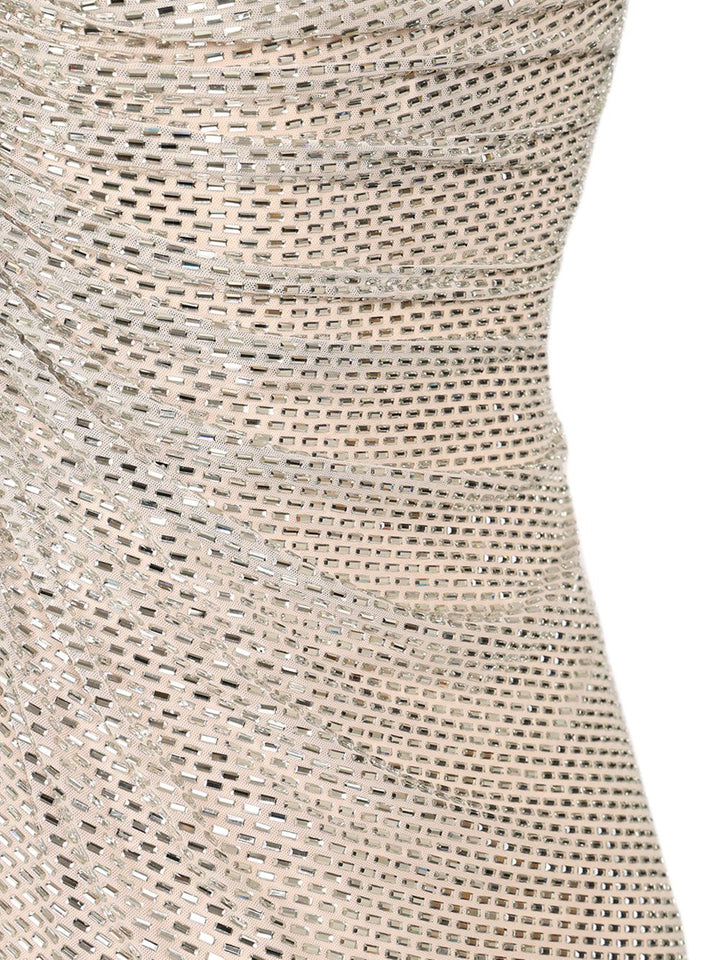 Self-Portrait Draped Mini Dress Dresses - Beige | ffa6477bce08e0f65396d569a7d09fef45d4fbcb