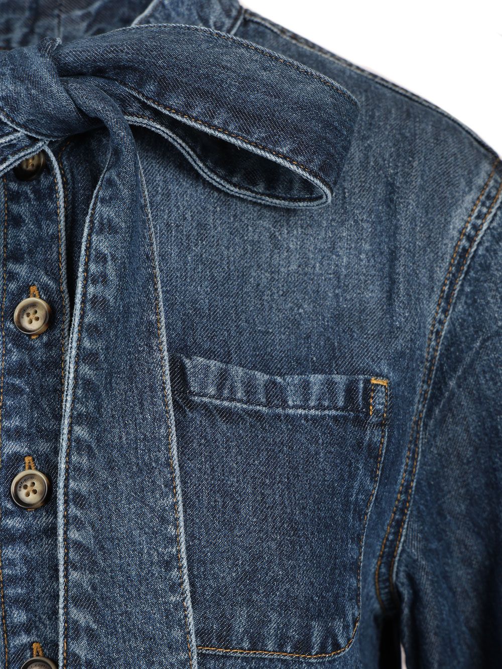 Self-Portrait Shirt With Bow Shirts - Blue | 0075da8a6f313acc5078f223010f506bf04dbb1c