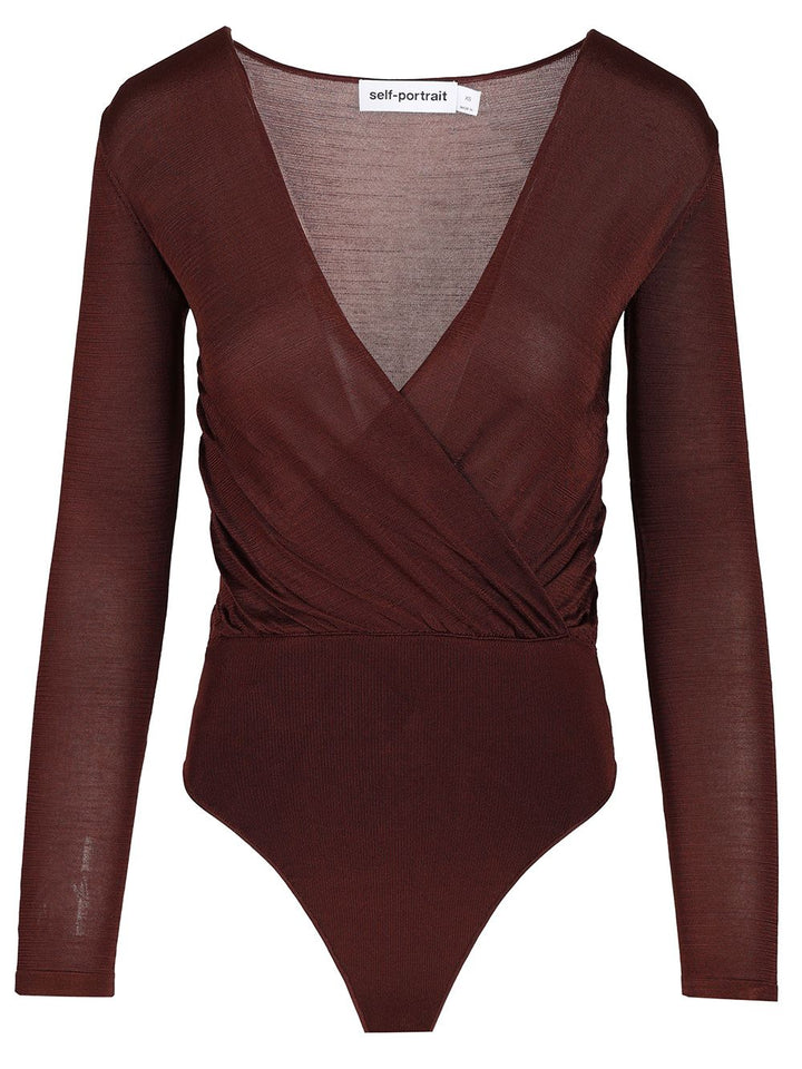 Self-Portrait Knitted Bodysuit Knitwear - Brown | 24b52bdd6b2b0081abe3ca2505b3da95d297f89b