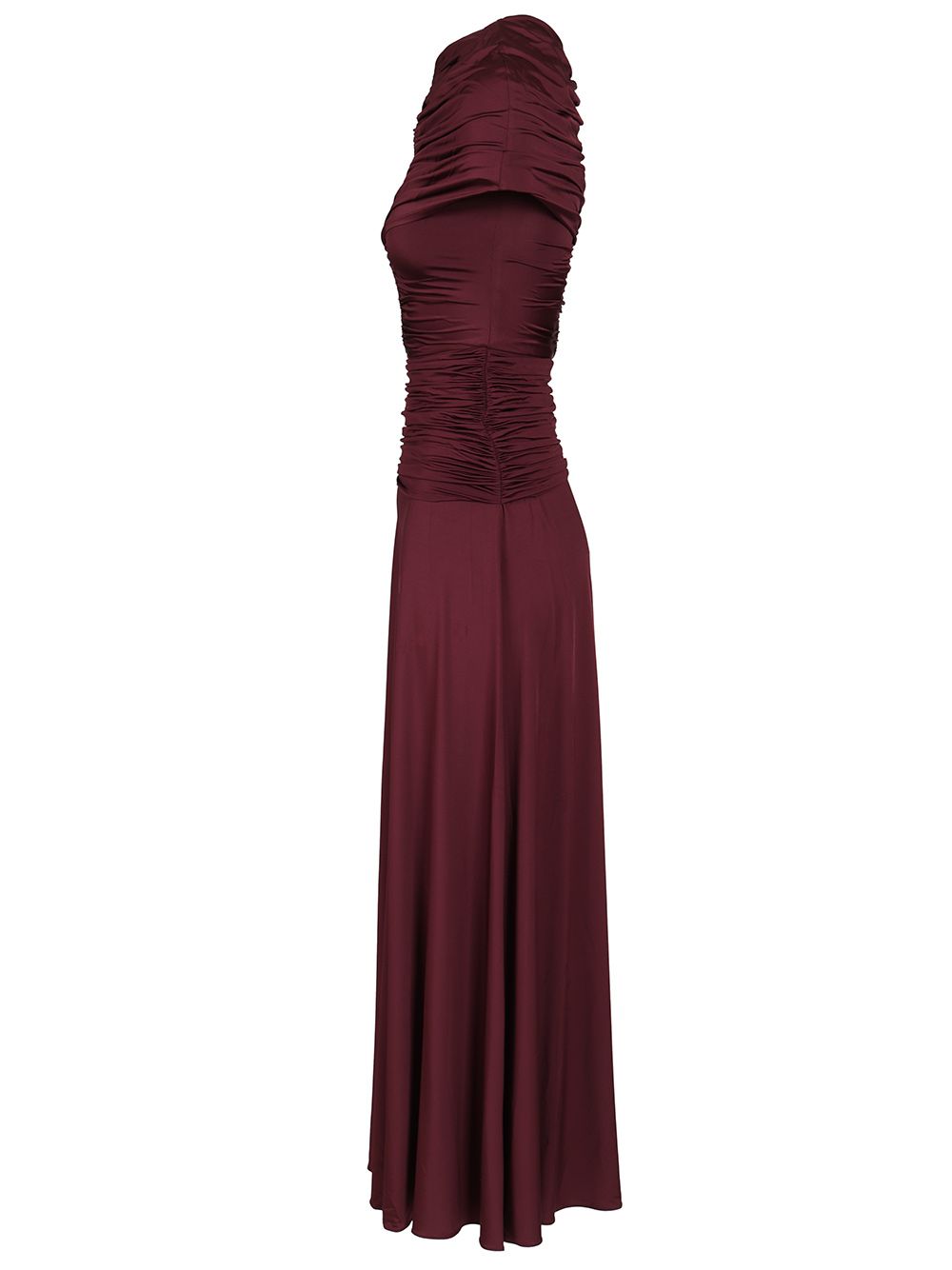 Self-Portrait Ruffled Midi Dress Dresses - Bordeaux | 373f89a859c4b70a31d8f64abcdf641924f5229f