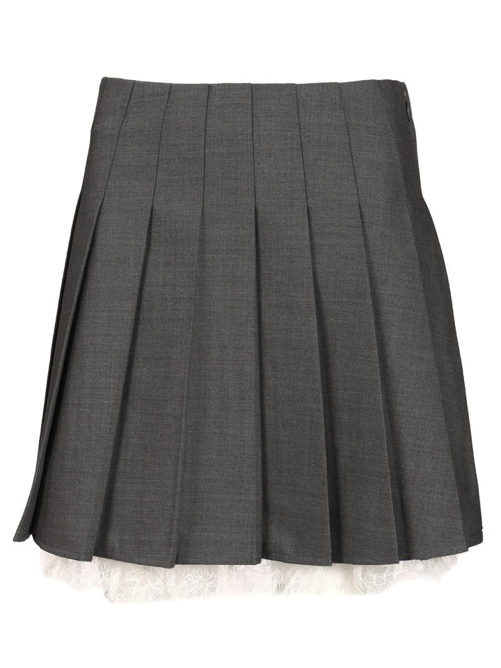 Self-Portrait Pleated Miniskirt Skirts - Grey | c3ef2b1f641ee414fbe6d37e193da2d62c470a12