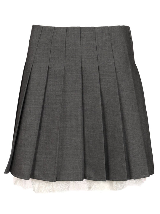 Pleated Miniskirt Skirts Grey