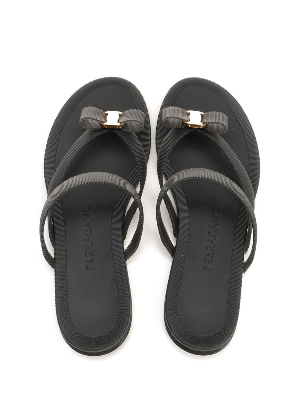 Ferragamo Vara Flip-Flops With Jelly Bow Sandals - Black | c08334023c34af19e0cbc1e2e6477bb85bcb345e