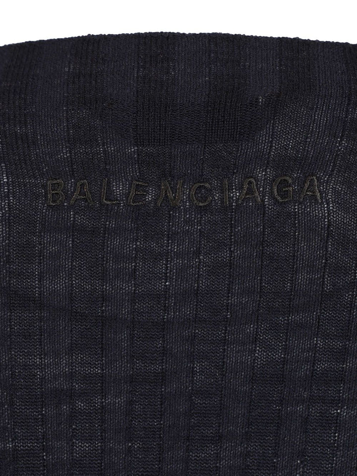 Balenciaga Ribbed Knit Sweater Knitwear - Blue | fe993e69584b4bd83025523f3f0502bc724cec69