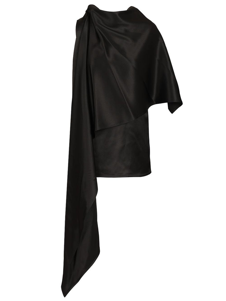 Bottega Veneta Silk Satin Top Tops - Black | 20ba75582914c6d5ec65913a0909ca859e5e29d5