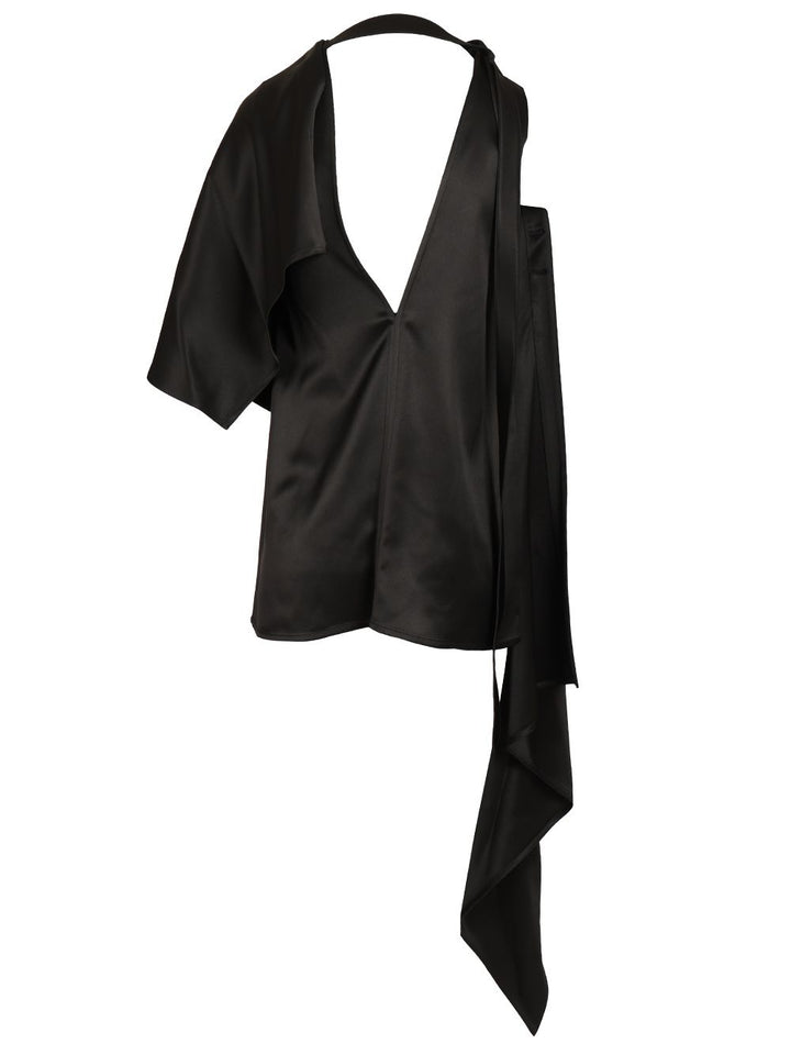 Bottega Veneta Silk Satin Top Tops - Black | 1c8a2291004d3a0d5bf50f914db8e6fb465ac6dd