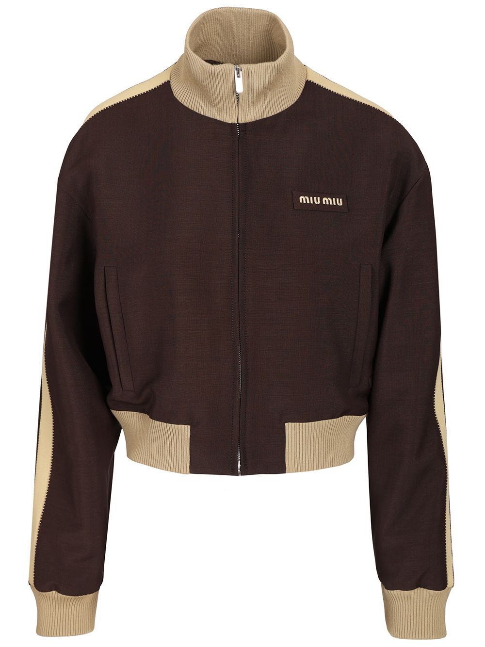 Miu Miu Blouson In Kid Mohair Jackets - Brown | c6a7844020f161bafb15bbbed088443c18a9bcc4