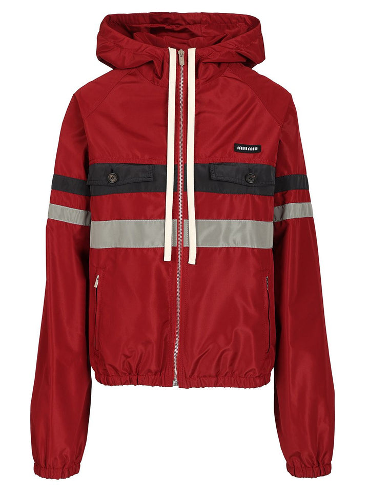 Miu Miu Blouson In Technical Canvas Jackets - Red | 5e57e1e91530b246241771afce375a84ec881ee5