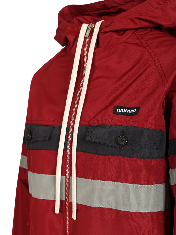 Miu Miu Blouson In Technical Canvas Jackets - Red | bb09db3813787216d6ad35060e02f20c9bc53fb5