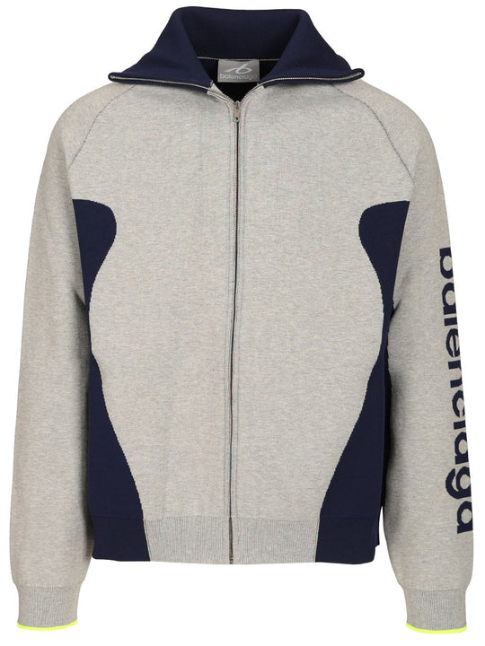 Knitted Cardigan With Zip Bodies Knitwear Grey