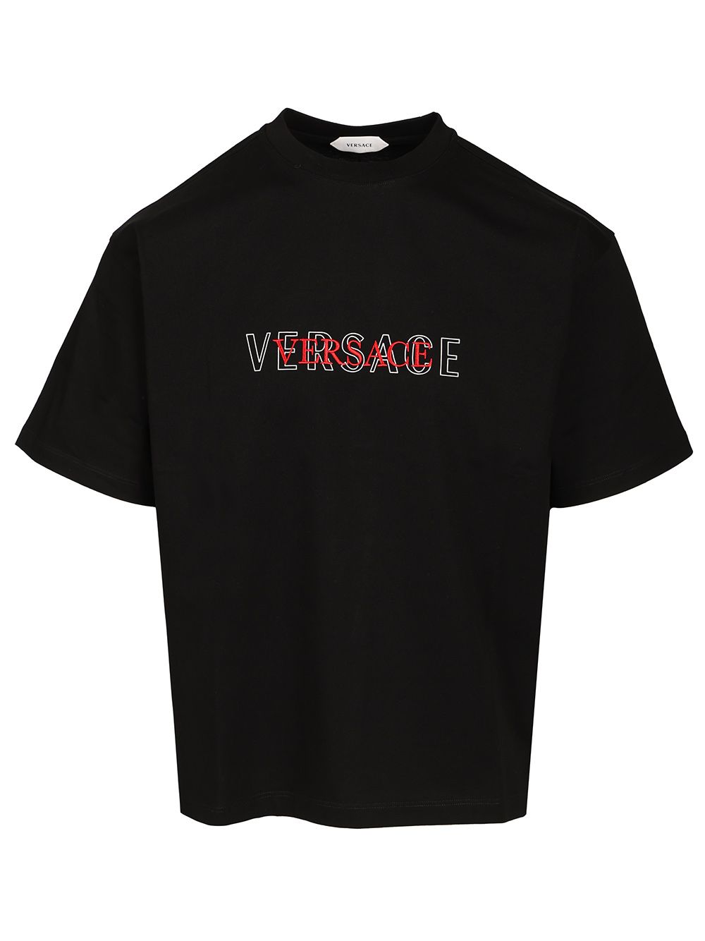 Versace With Embroidered Logo T-Shirt - Black | b20adb415e313730f4a768df3ef379013095c54c