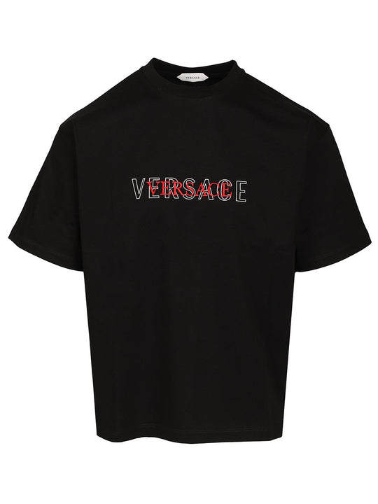 With Embroidered Logo T-Shirt Black