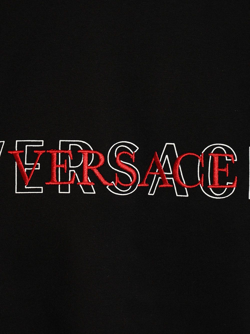 Versace With Embroidered Logo T-Shirt - Black | af3f4075aeff5a29fc499304cccf8bd08ea45c44