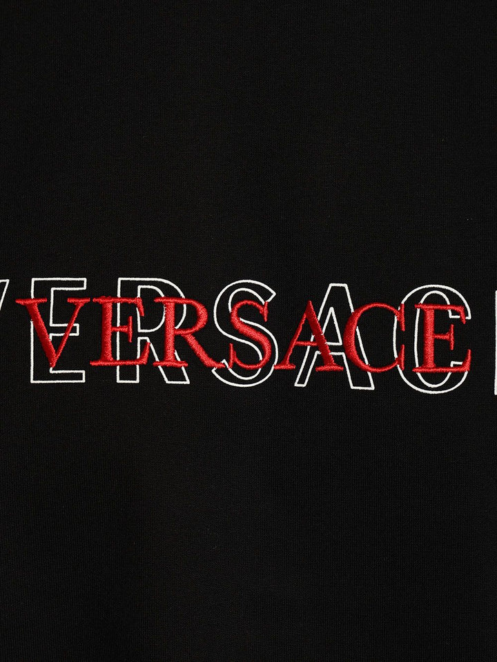 Versace With Embroidered Logo T-Shirt - Black | af3f4075aeff5a29fc499304cccf8bd08ea45c44