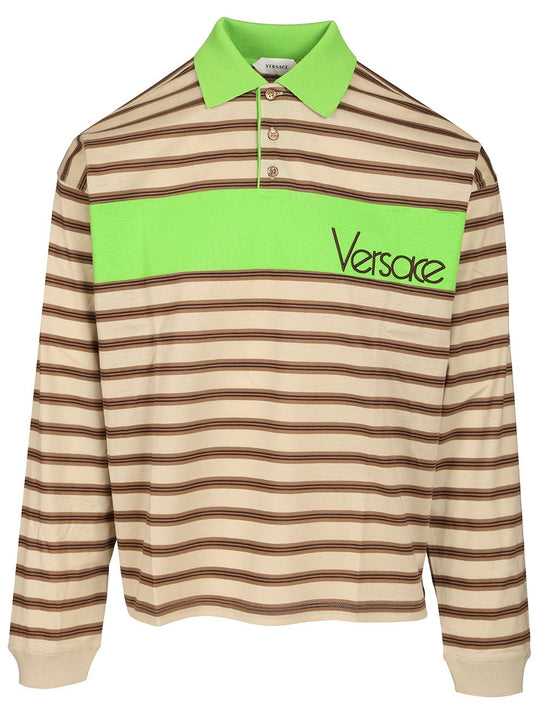 Striped Cotton With Inlay Polo Shirt Multicolor