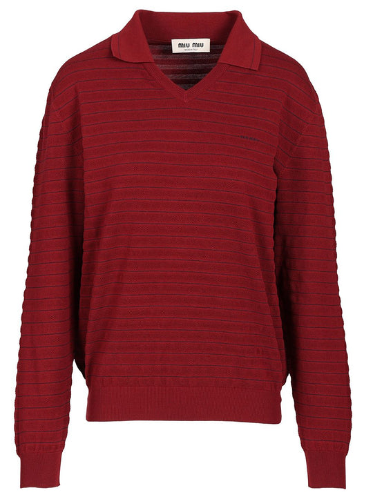 V-Neck Sweater Knitwear Bordeaux