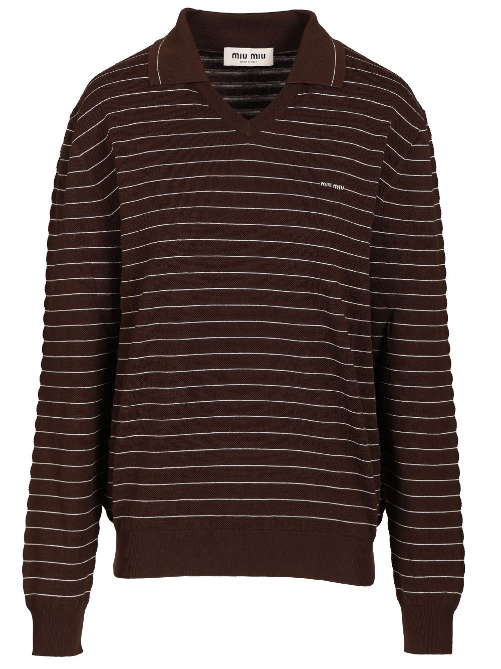 Miu Miu V-Neck Sweater Knitwear - Brown | fcc04c601ecf33c6c5f5fc14f66f5d3898752cef