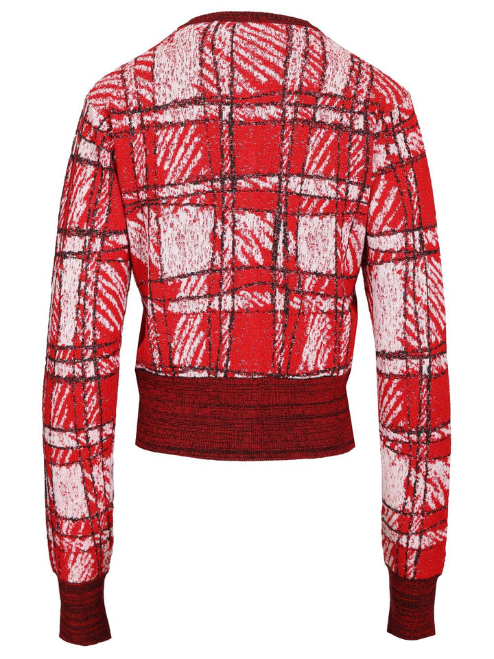 Vivienne Westwood Cardigan Scribble Check Knitwear - Red | d627c66407d6802d399866a4dc0d24c5f6dd19c4
