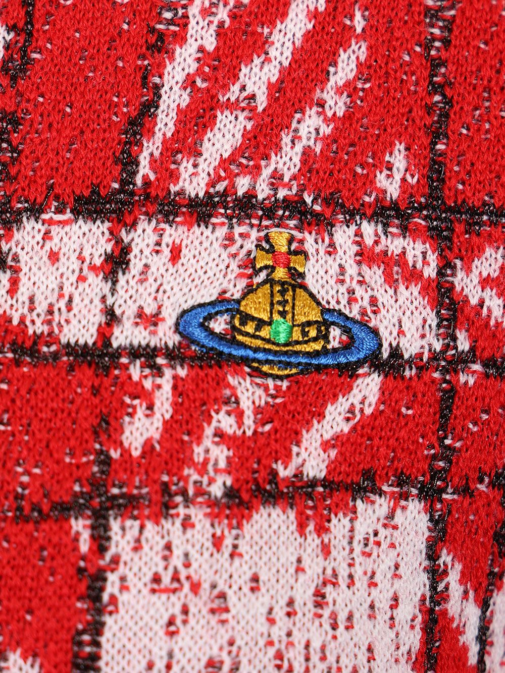 Vivienne Westwood Cardigan Scribble Check Knitwear - Red | ef3a7ac16a1673b5139c1c1e2b3ba680815eab10