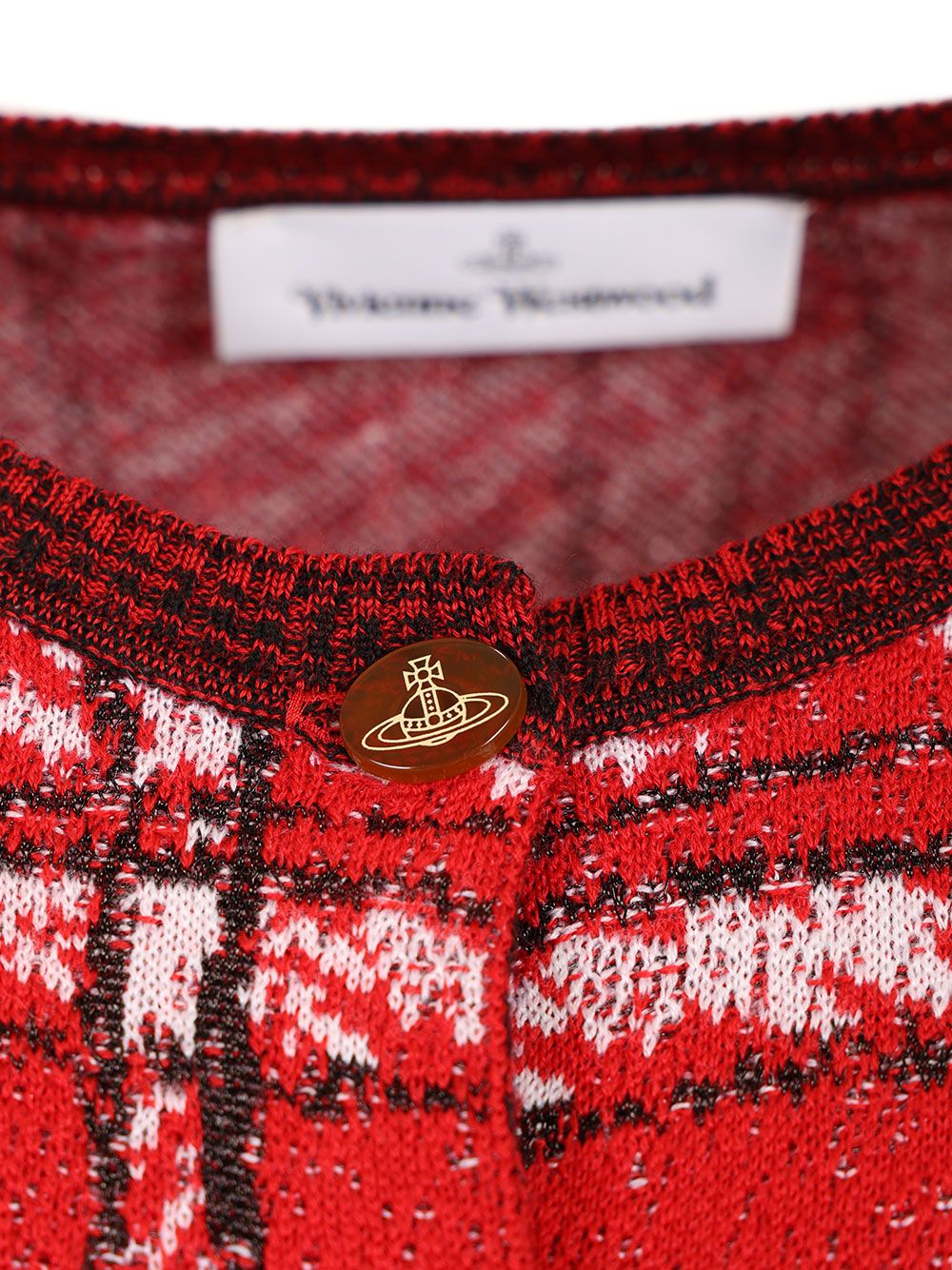 Vivienne Westwood Cardigan Scribble Check Knitwear - Red | 7c3148d81733f7892355f9c4684e951ac81f05bd