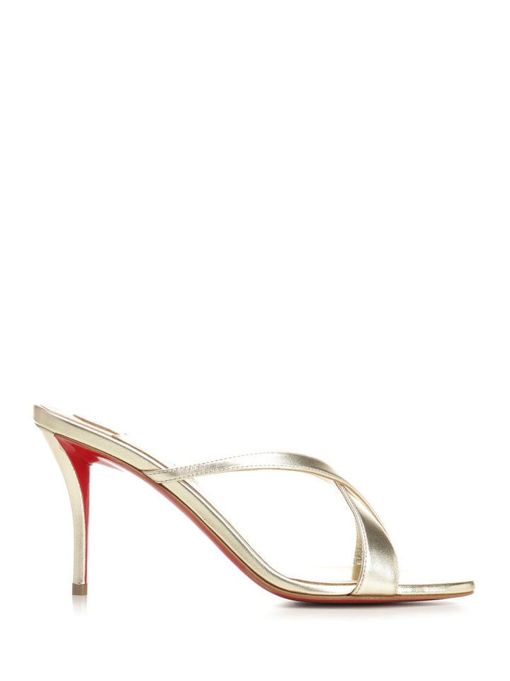 Christian Louboutin Mulazee Cross Sandals - Silver | d731087af11878eaf1a6c5aa010652850a31649f