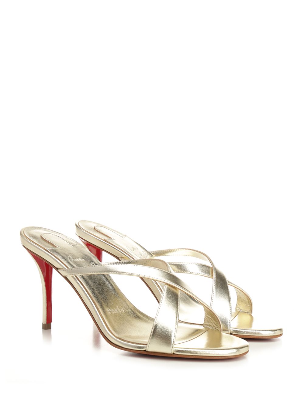 Christian Louboutin Mulazee Cross Sandals - Silver | 35d8b2eed0ae3ee41bc77d1a2df45b2ca6d57fbf