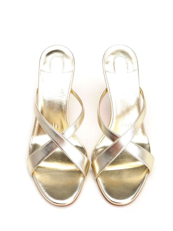 Christian Louboutin Mulazee Cross Sandals - Silver | 690c0bfc684523ab1c3a4fd362b2c2250320d586