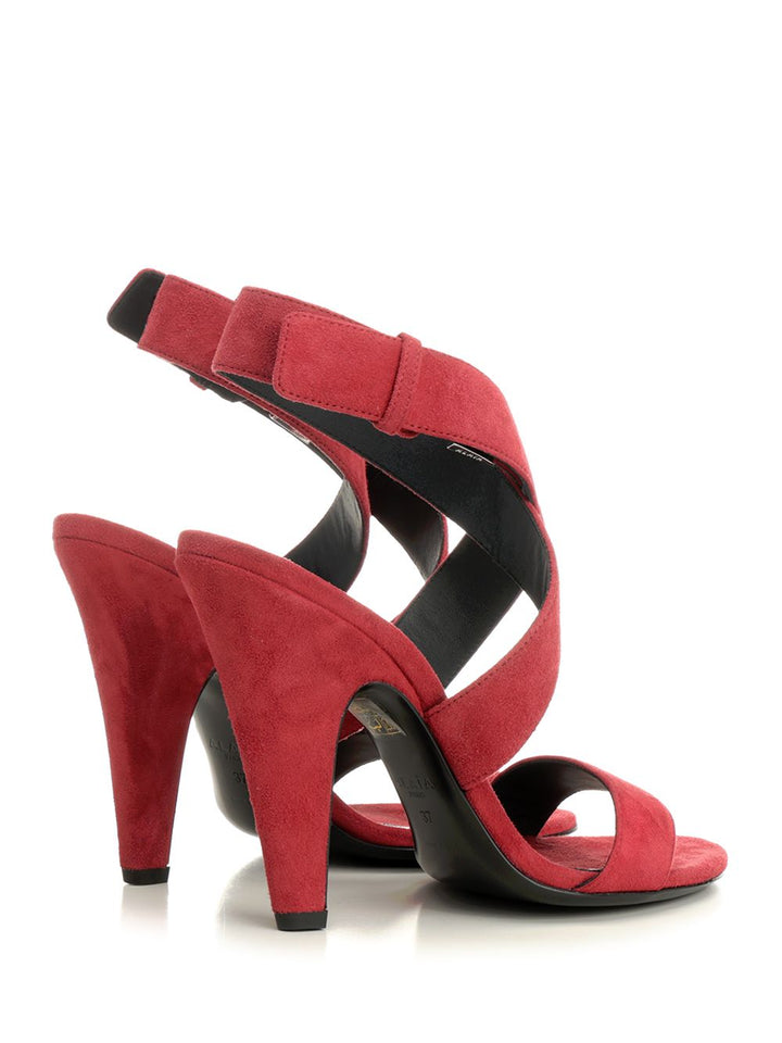AlaÏA Suede Cone Sandals - Red | eade7b93da6d5079e83fb96f3af09e1f034f74c5