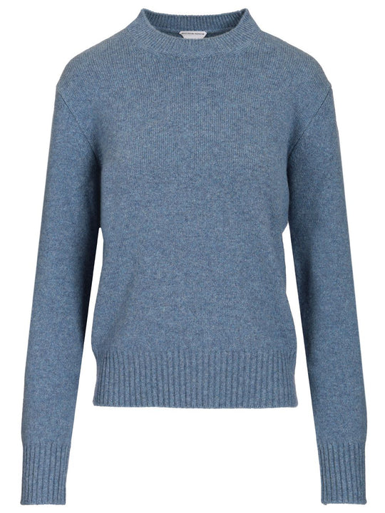 Sweater Medium Weight Wool Cachemire Knit Knitwear Light Blue