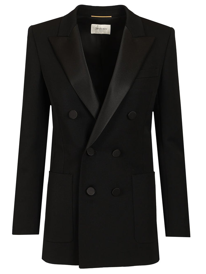Saint Laurent Double-Breasted Jacket Jackets - Black | 7724140317acadf91641d86660b70a5c20cc46ca