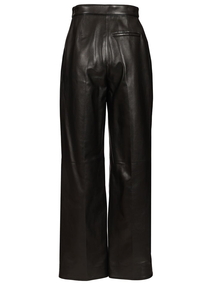 Bottega Veneta Shiny Leather Trousers - Black | be47ce40b4cc336153c5fe09163113745f7f0da7