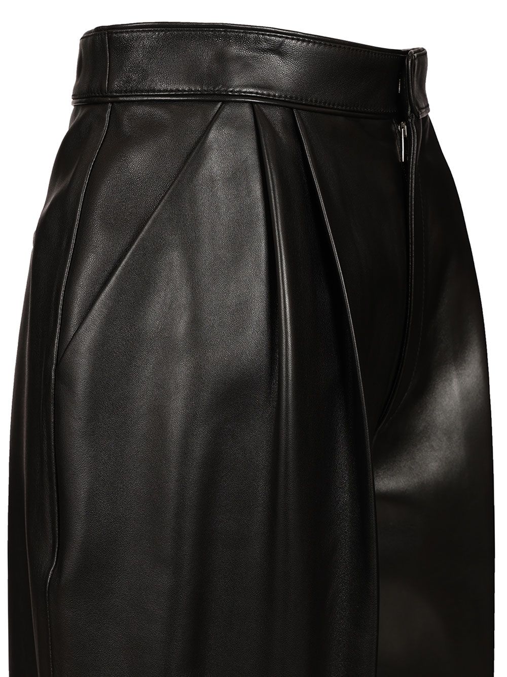 Bottega Veneta Shiny Leather Trousers - Black | 4f425b455f59ed6067b4c75c5a06902e38dcbdeb