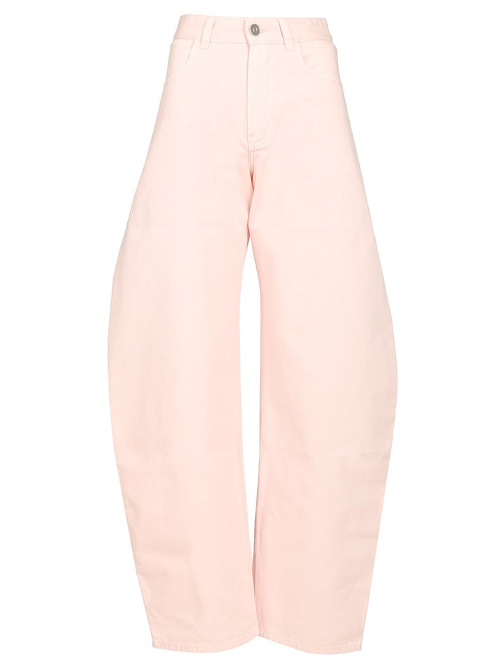 AlaÏA Round Pants Tinted Denim Jeans - Rose | 6a1efcc95c780486e79d089fe0db47e87576a9e1