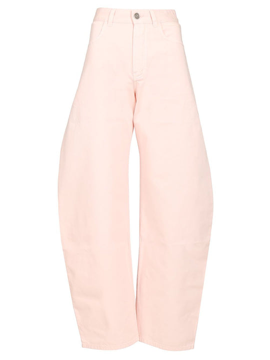 Round Pants Tinted Denim Jeans Rose
