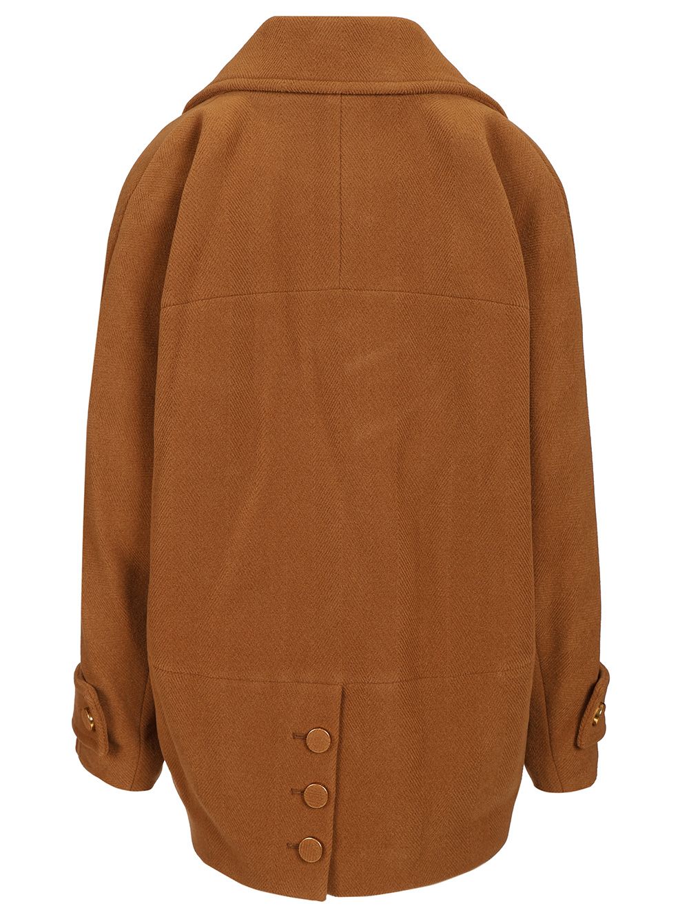 Chloe' Double Breasted Caban Jackets - Brown | 01ccf57124f20273f0cce5fef5e1a107704fd000